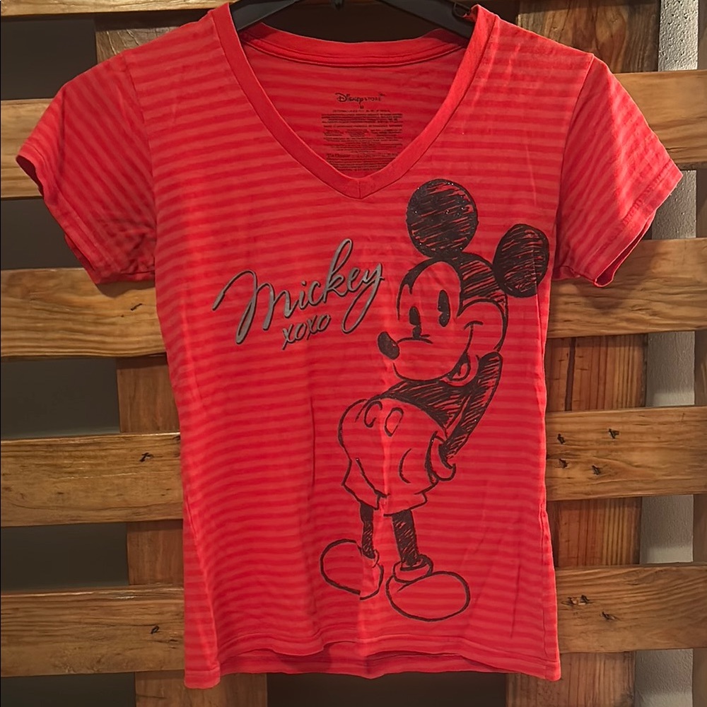 Disney Red Mickey Mouse Women's Shirt